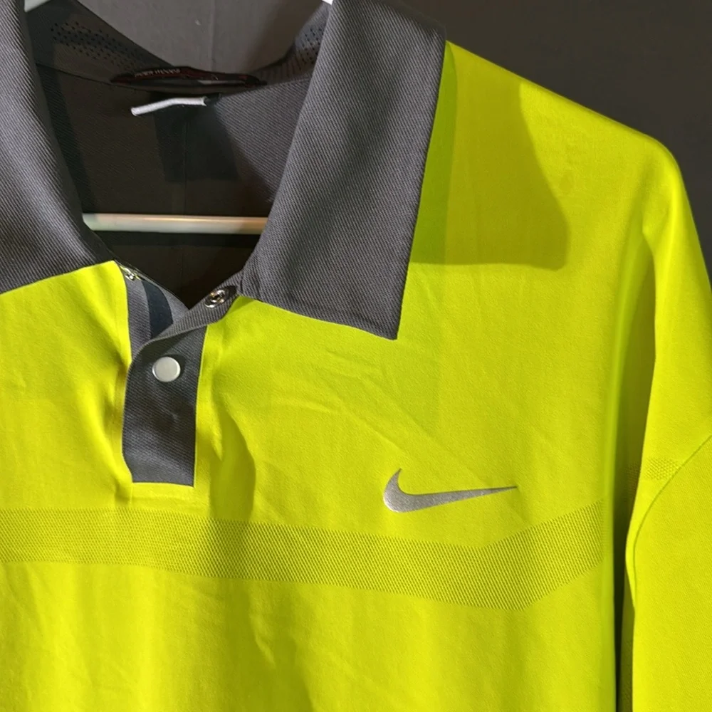 Nike Yellow and Gray Polo Shirt Performance Design‎ size men’s XXL